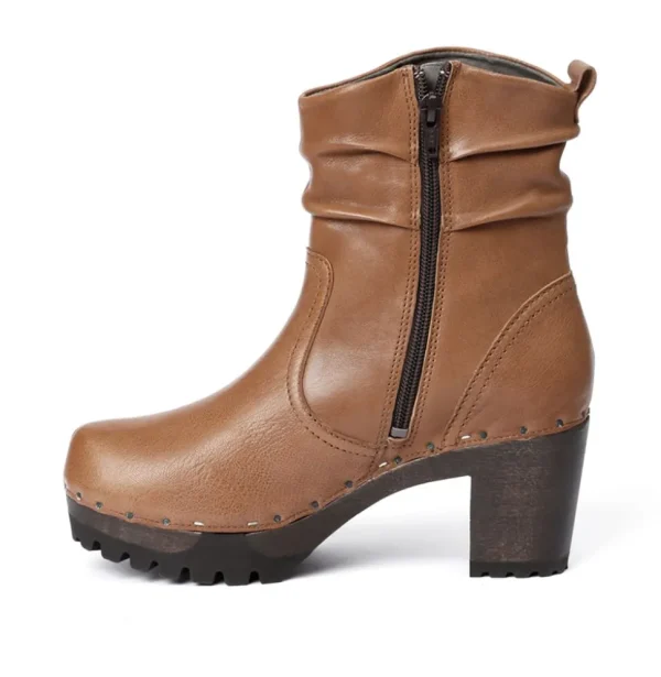 O-Bootie Washed Nappa Camel